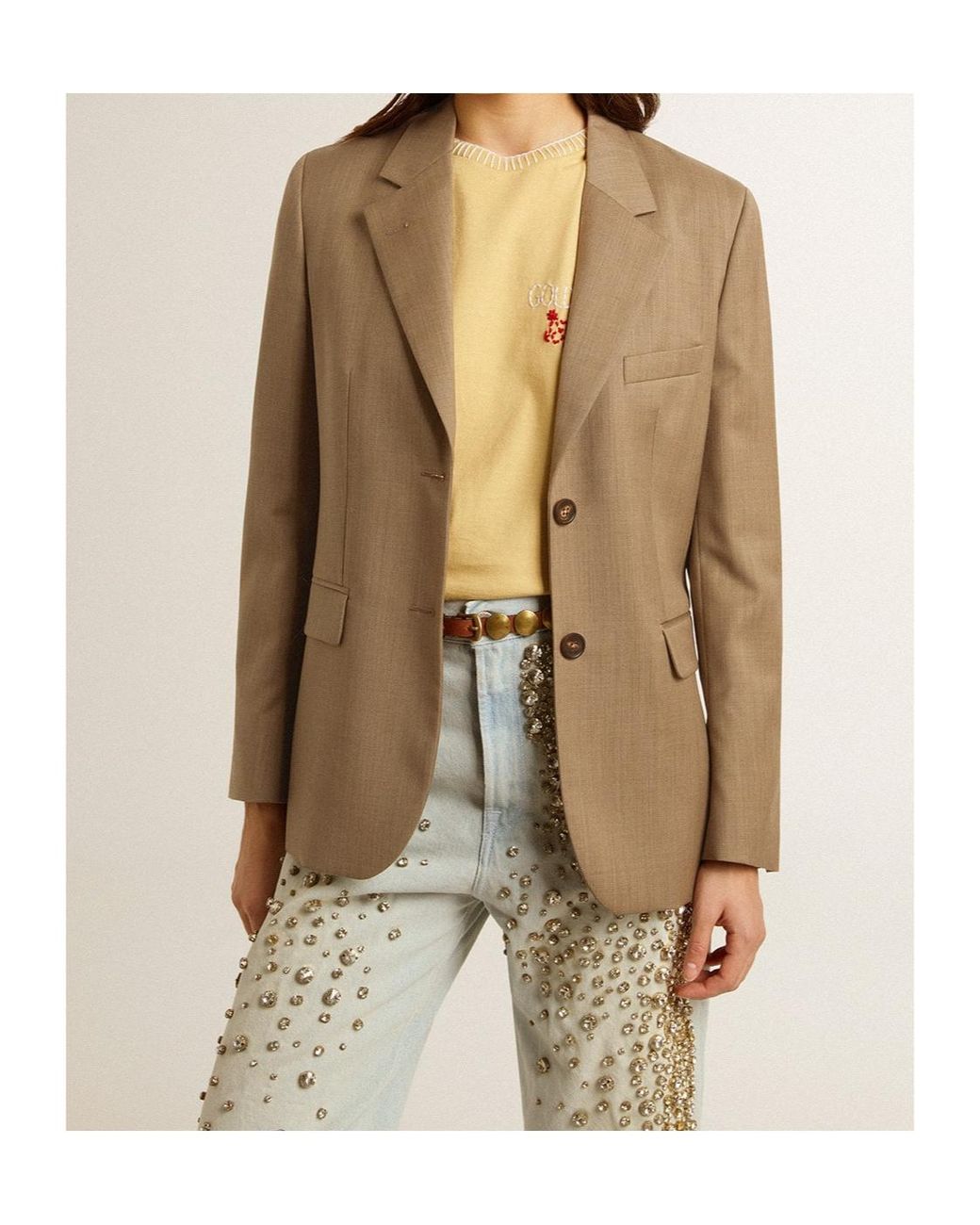 Golden Goose Deluxe Brand Brown Single-Breast Jacket