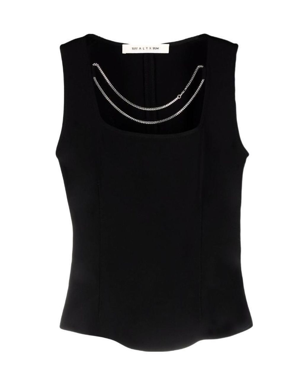 1017 ALYX 9SM Black Chain Details Long-Sleeved Blouse
