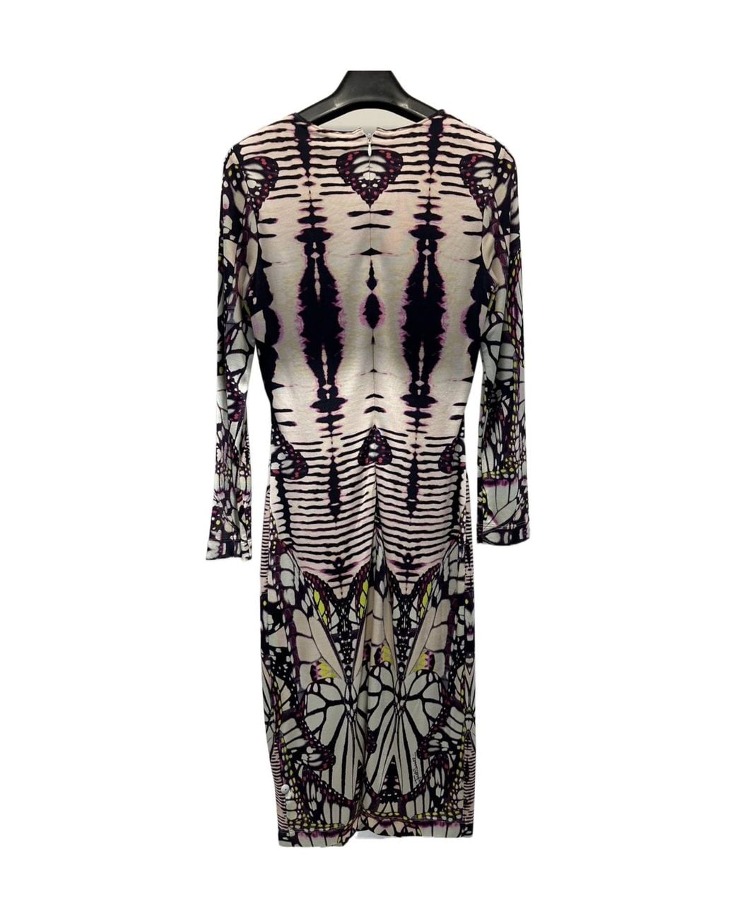 Just Cavalli Black Printed Long-Sleeved Dress