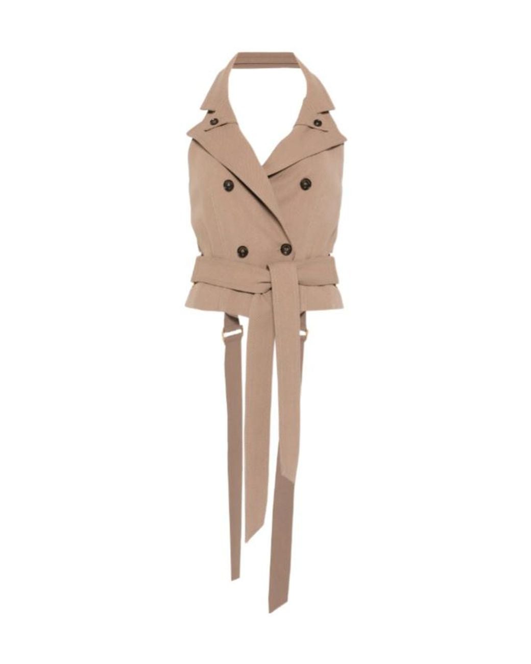 Elisabetta Franchi Natural V-Neck Belted Vest