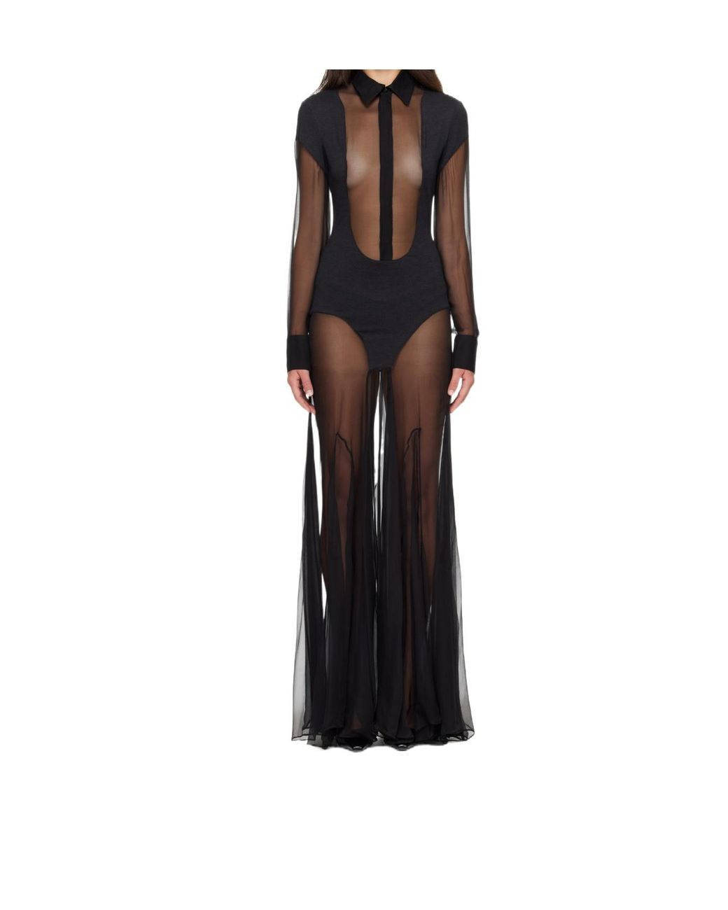 Jean Paul Gaultier Black Sheer Dress