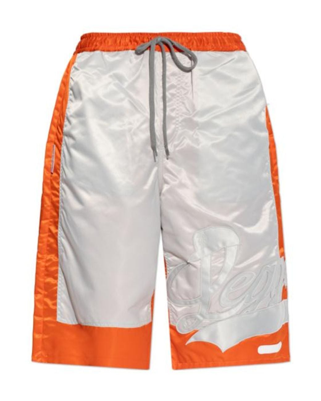 PDF CHANNEL Gray Logo-Embroidered Colour-Block Shorts for men