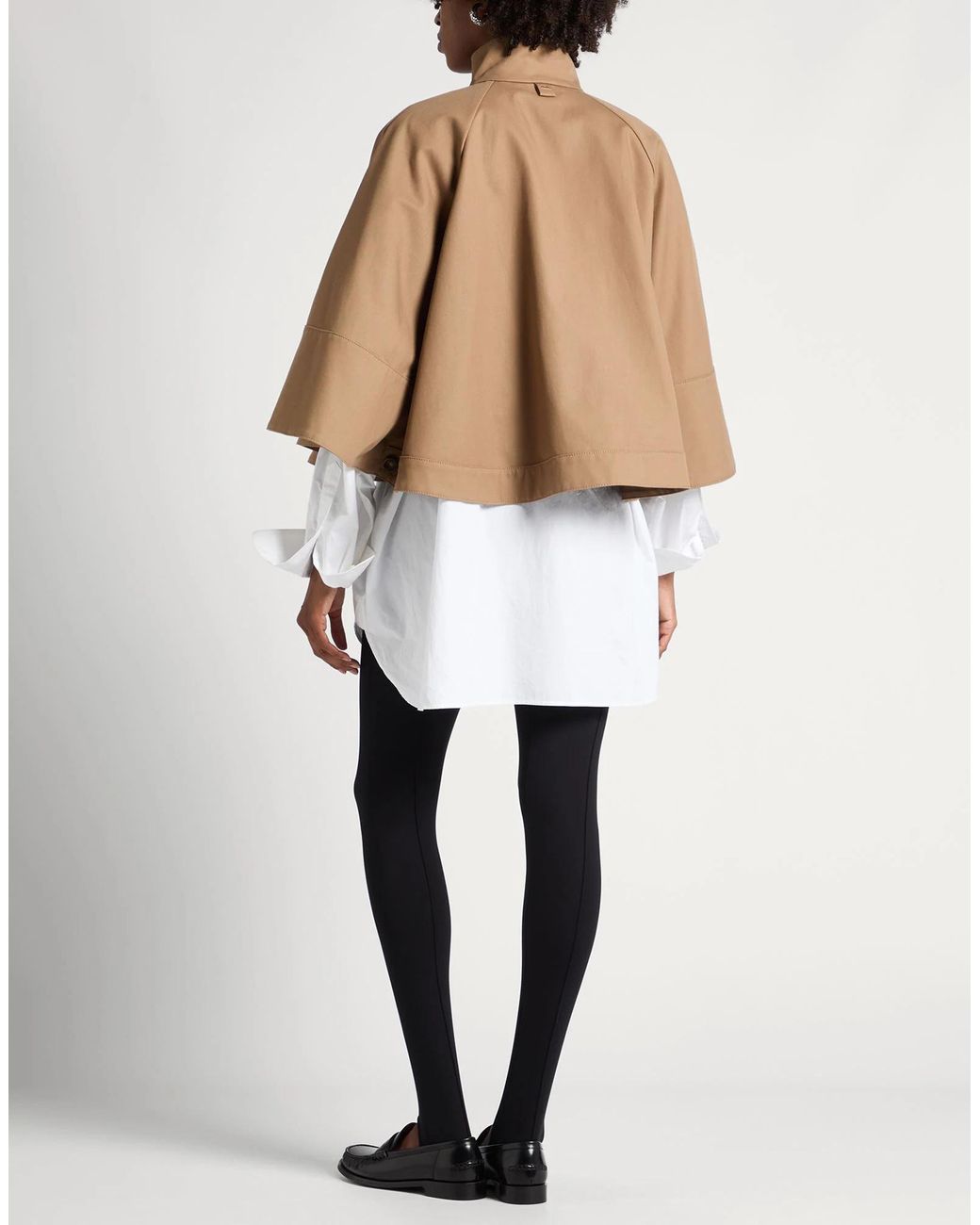 Max Mara Natural Solid-Colored Cape