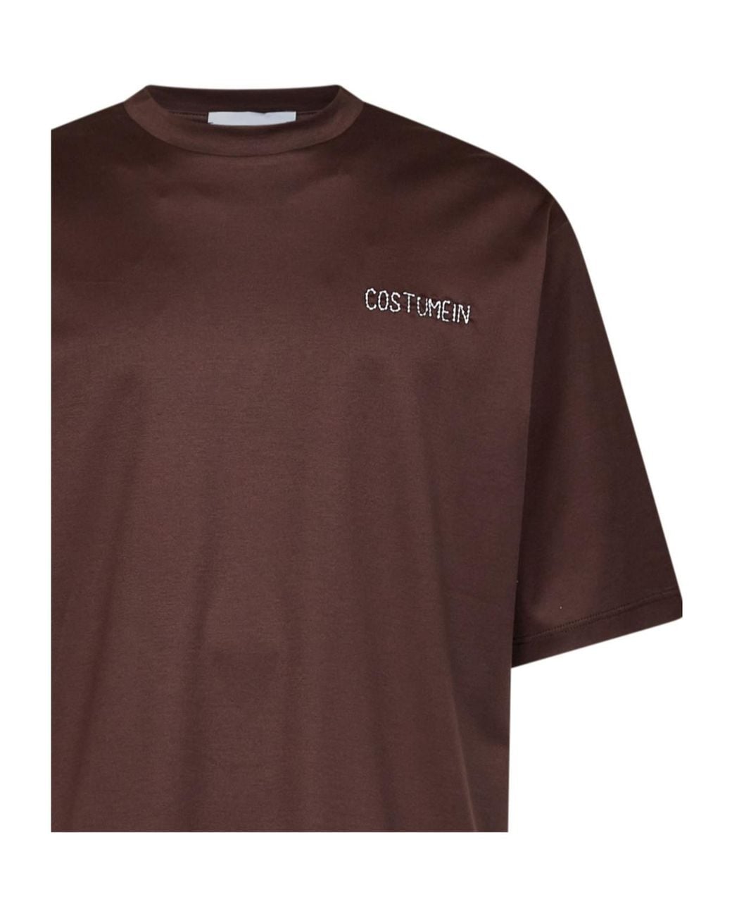 Costumein Brown Logo Oversized T-Shirt for men