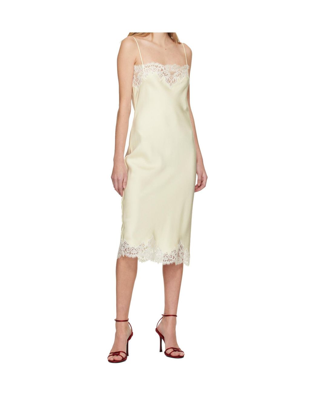 Stella McCartney Natural Sleeveless Midi Dress