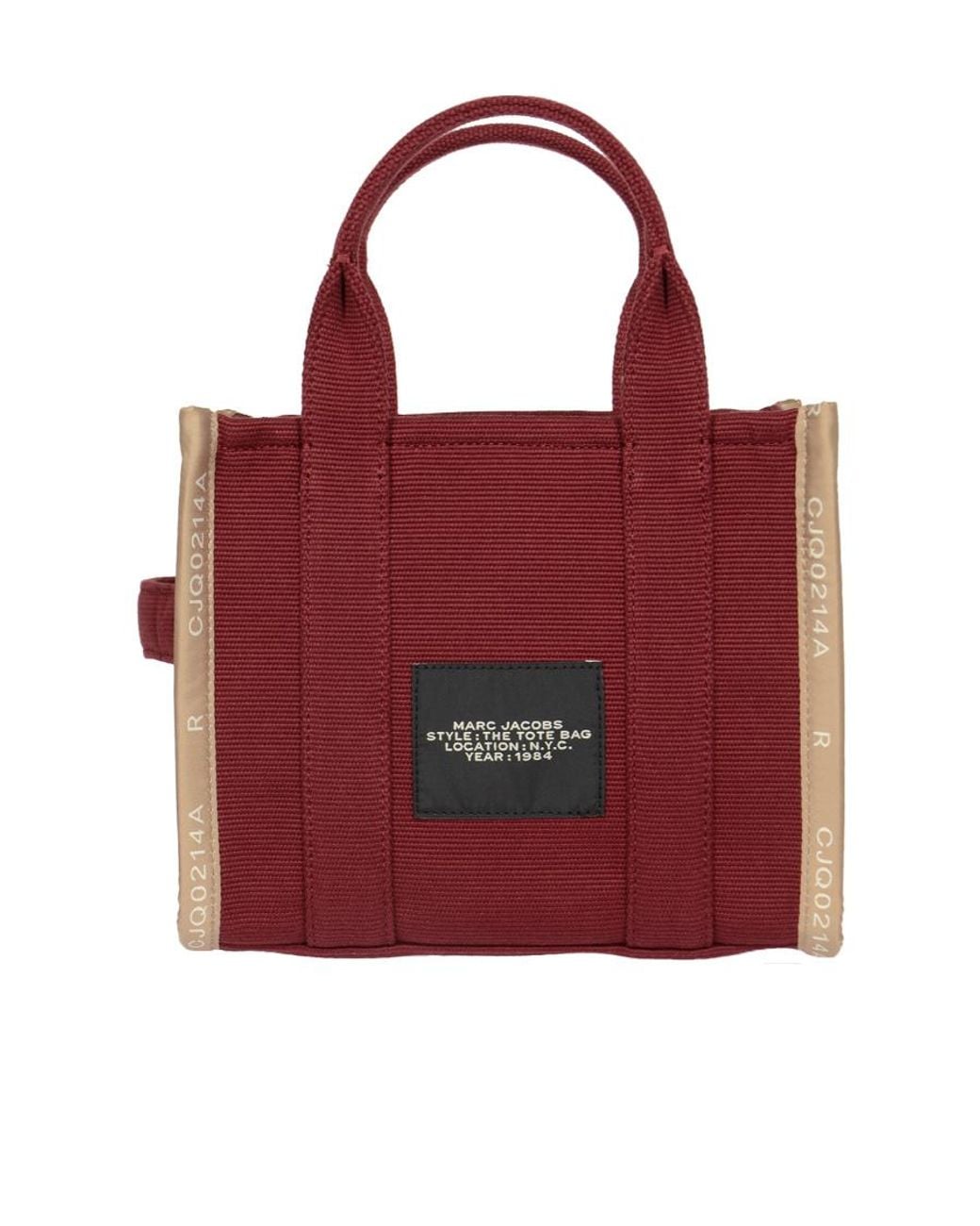 Marc Jacobs Red The Jacquard Logo Detailed Tote Bag