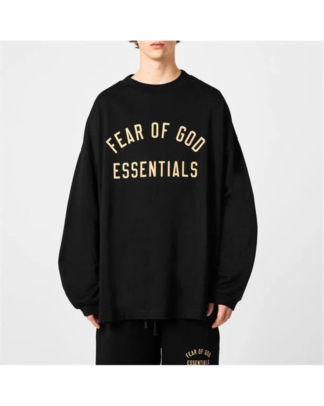 Fear Of God Black Emblem Printed T-Shirt for men