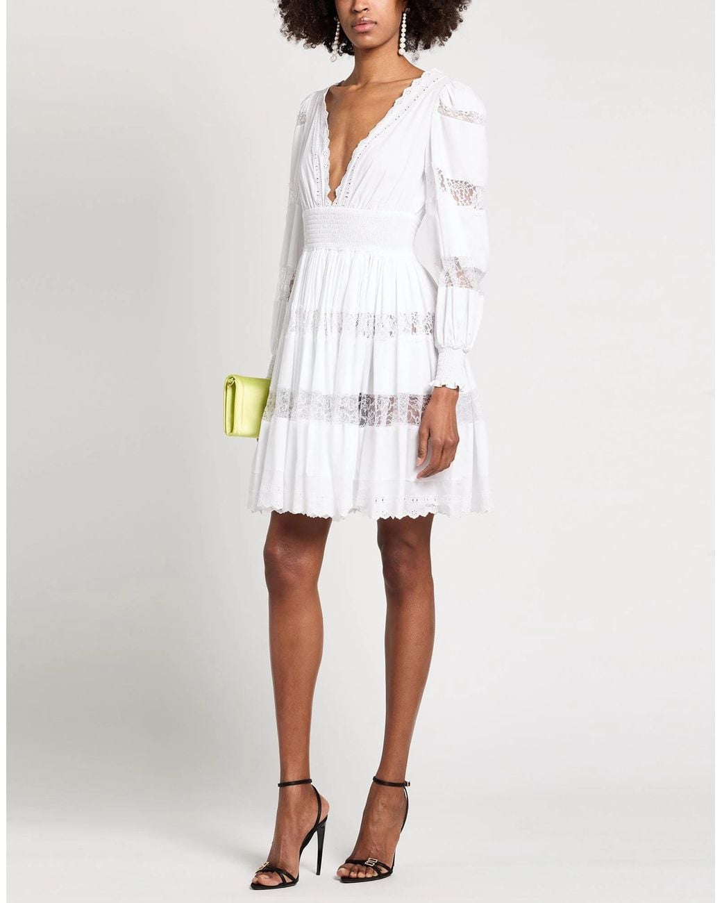 Dolce & Gabbana White Long-Sleeve Lace Dress