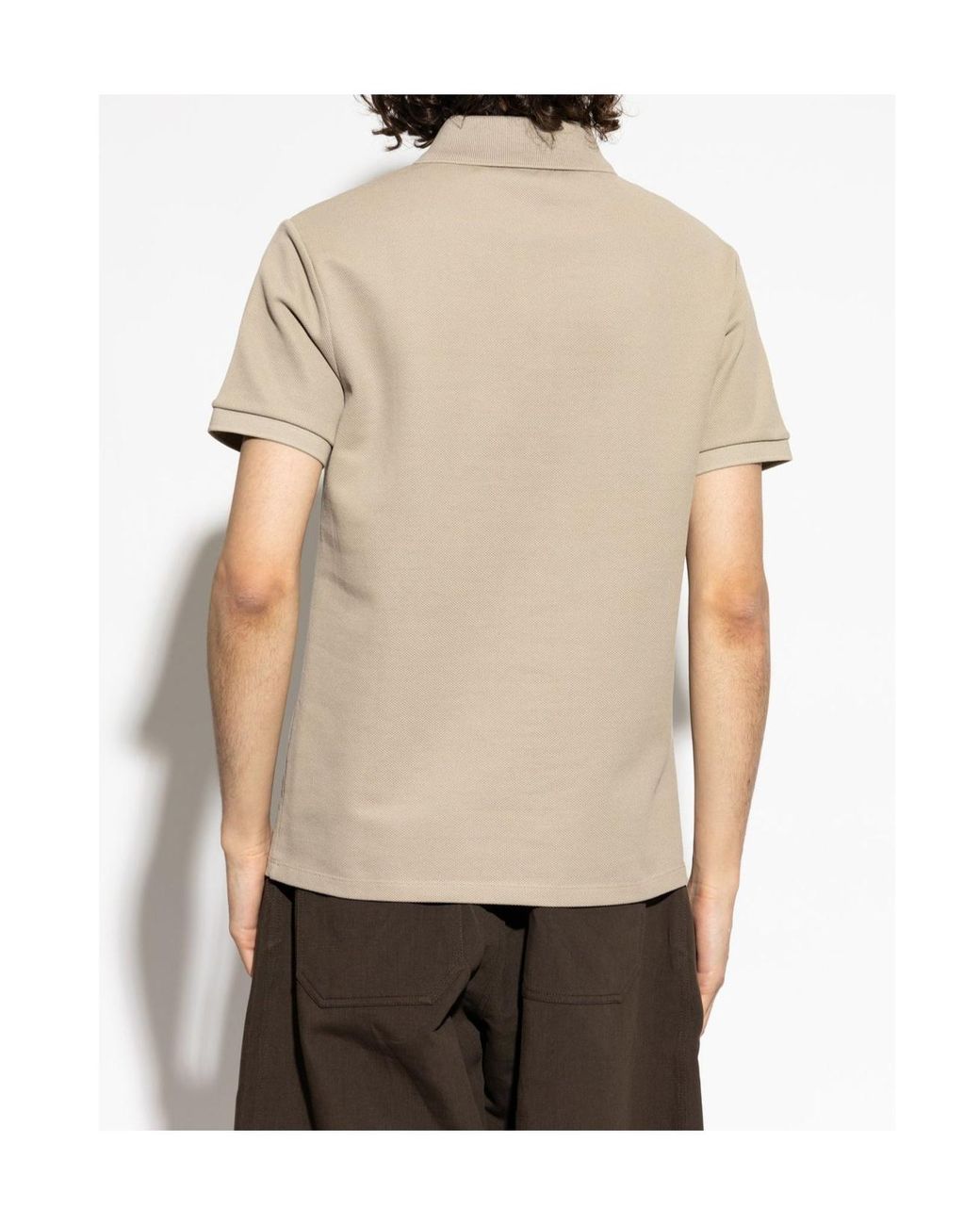 Balmain Natural Embroidered Sun Logo Polo Shirt for men