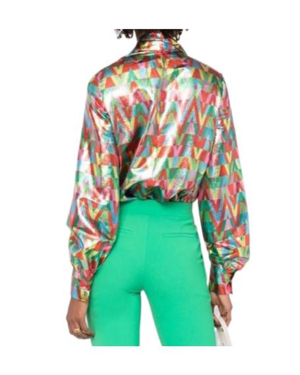Valentino White Logo Detailed Bowed Neck Blouse