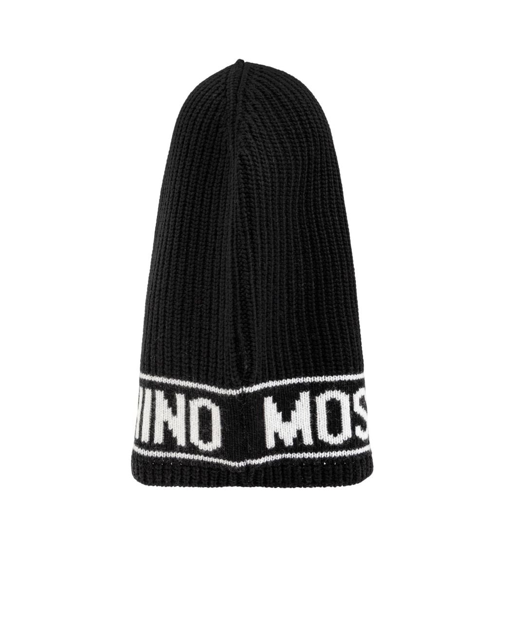 Moschino Black Logo Intarsia Knit Hoodie for men