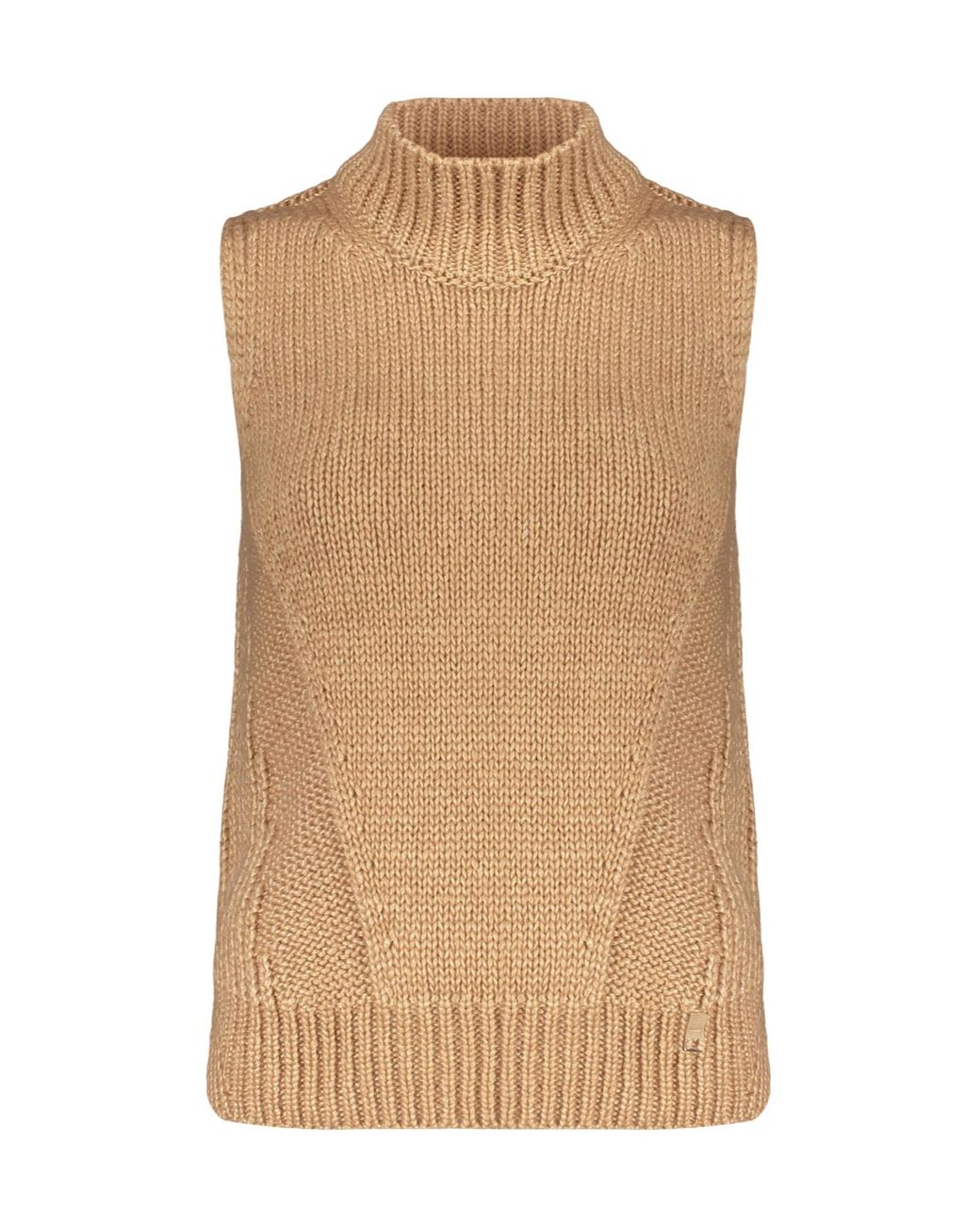 Herno Natural Ribbed Sleeveless Knitted Top