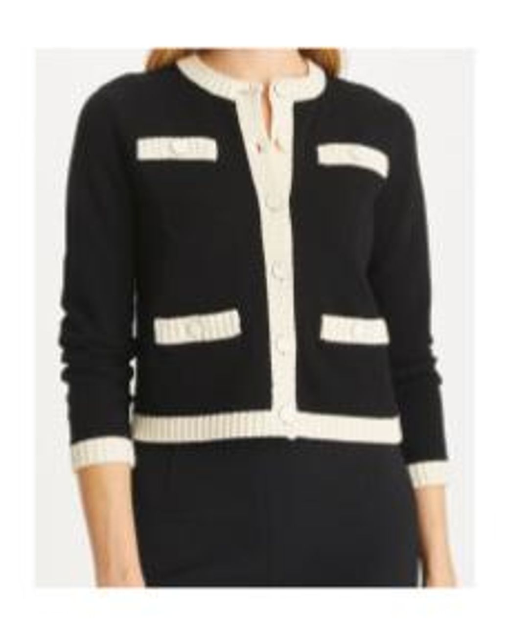 Tory Burch Black Kendra Chunky Knit Cardigan