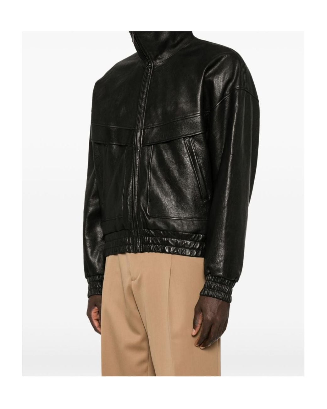 Saint Laurent Black Zip-Up Bomber Jacket for men