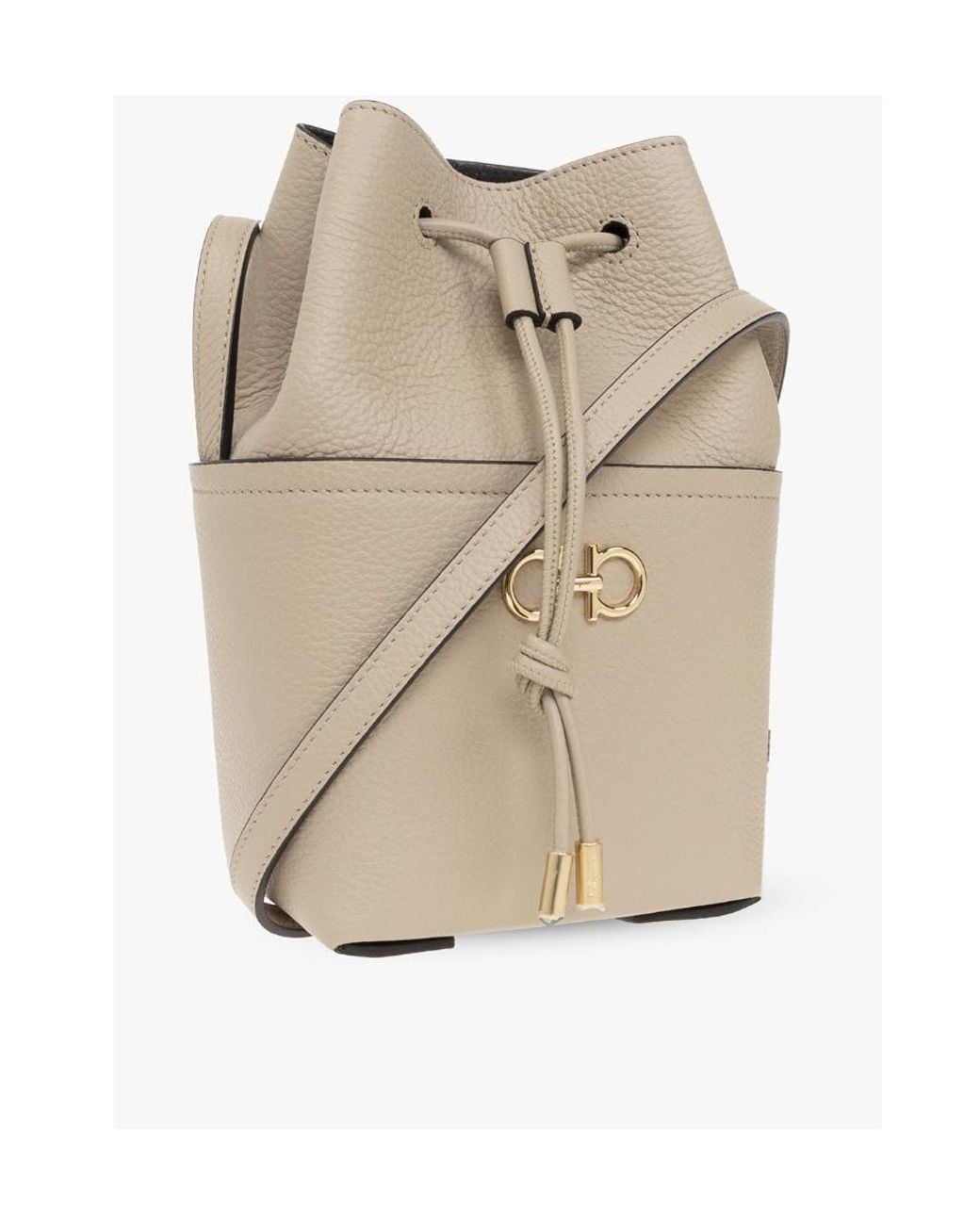 Ferragamo Natural Logo Bucket Shoulder Bag