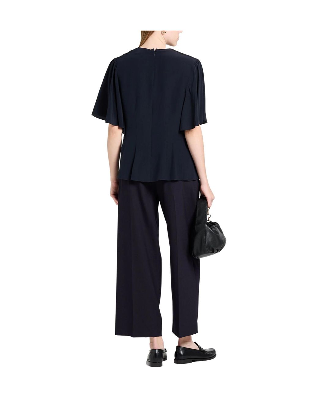 Chloé Black Solid-Color Short-Sleeved Top