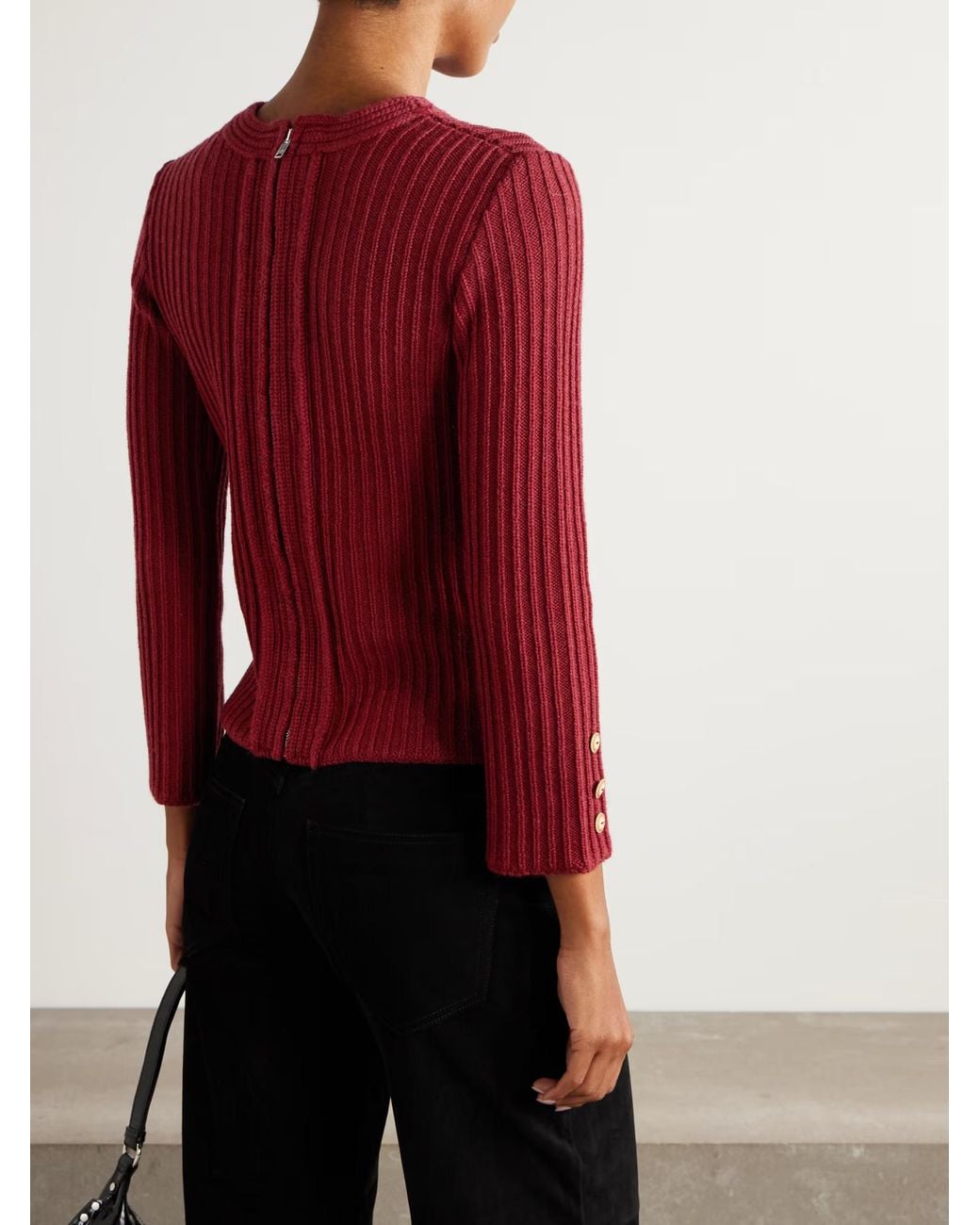 Isabel Marant Red Dixie Ribbed Wool Sweater
