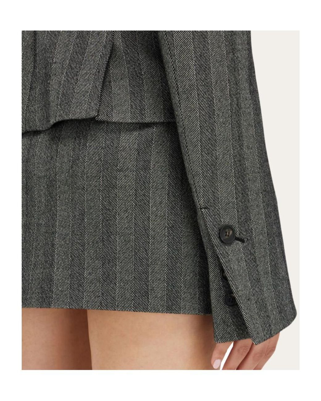 Ferragamo Black Ferragamo Chevron Single-Breasted Blazer
