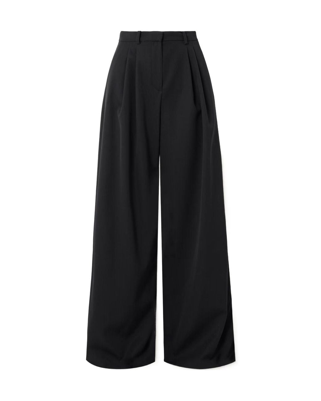 Magda Butrym Black Pleated Wool Casual Pants