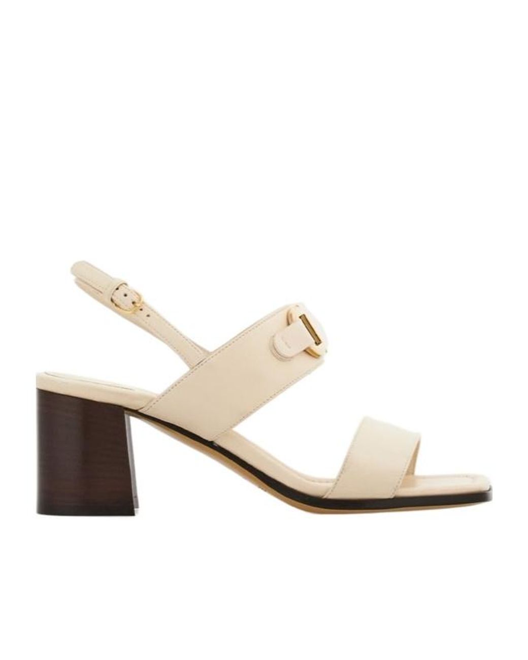 Ferragamo White Lou 55mm Leather Slingback Sandals
