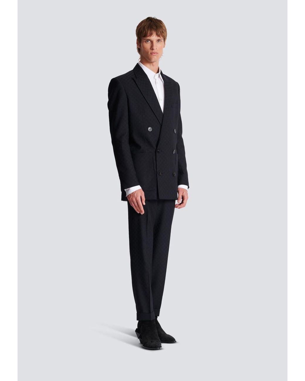 Balmain Blue Double Breasted Tailored Jacket for men