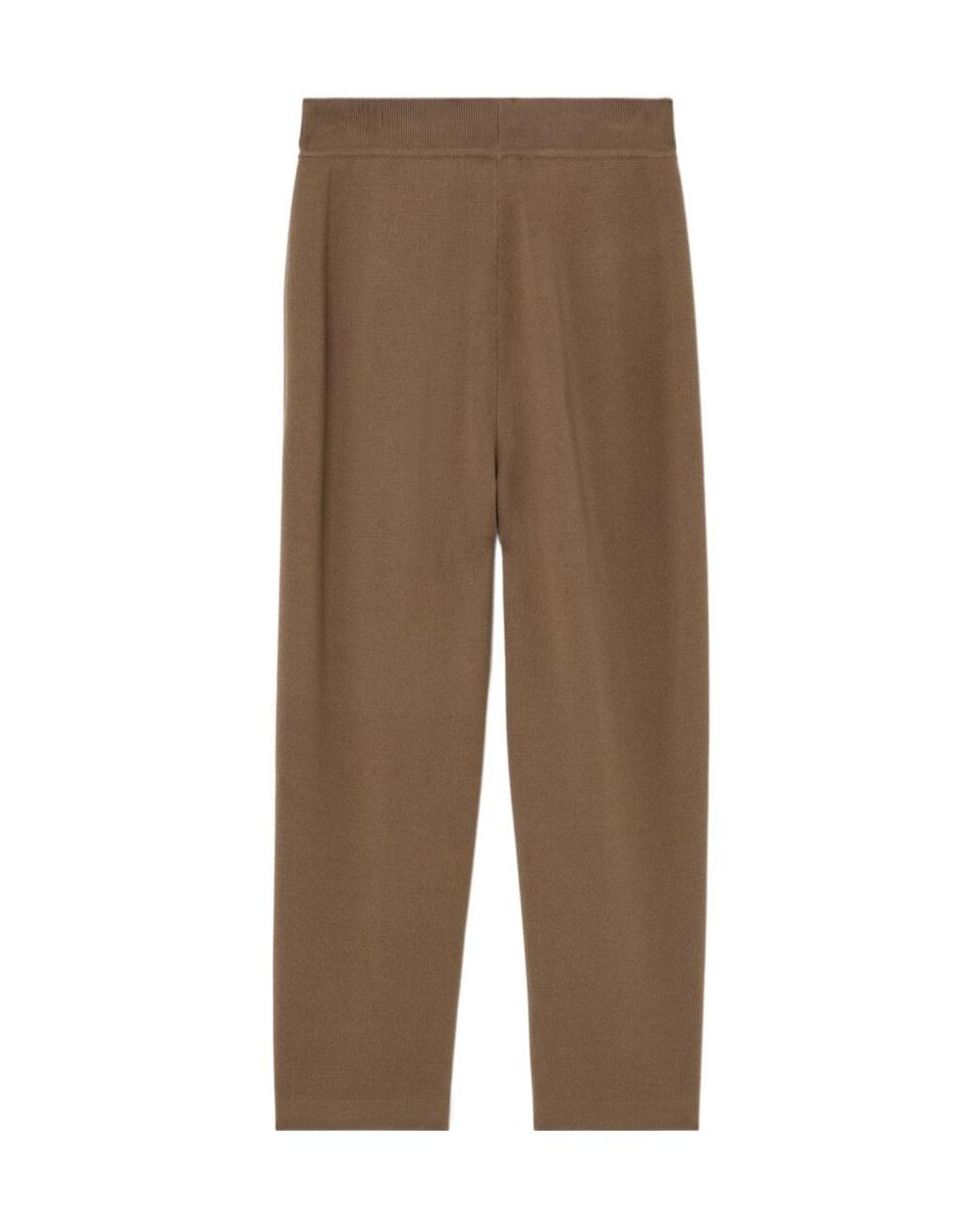 Loro Piana Brown Elastic Ribbed Waist Knitted Casual Pants