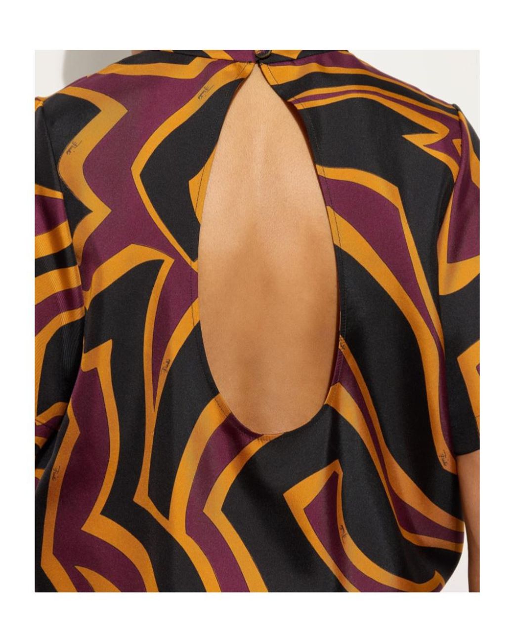 Emilio Pucci Multicolor Pucci Labirinto Print Gathered Hem Top
