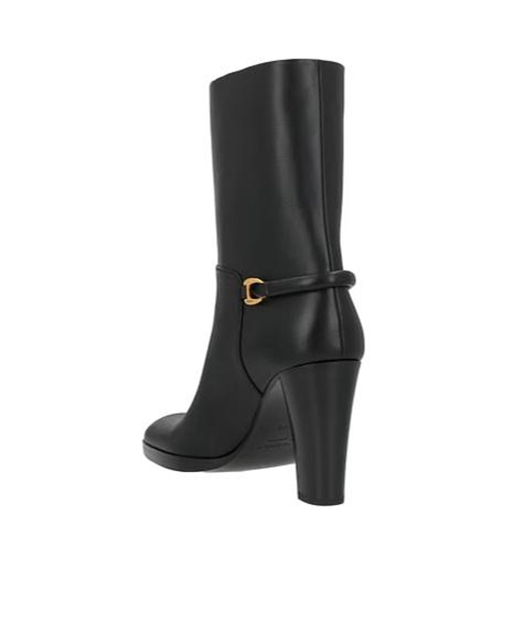 Saint Laurent Black Minimalist Blockheel Ankle Boots