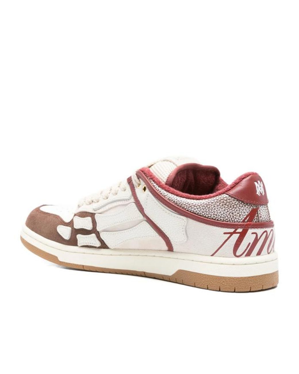 Amiri Pink Round-Toe Lace-Up Sneakers for men