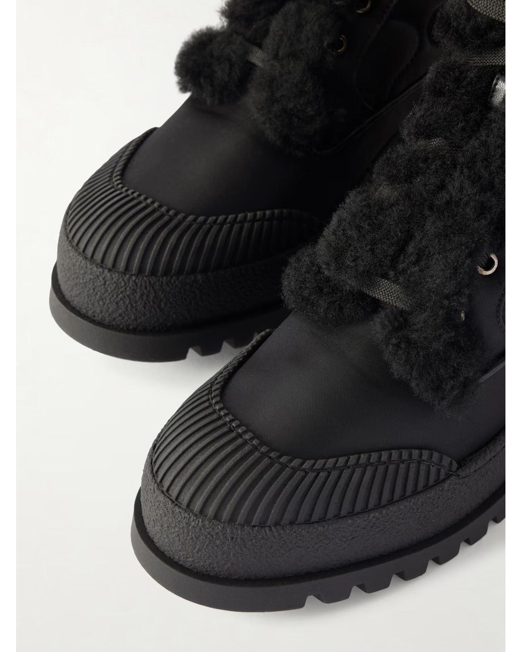 Aquazzura Black Quilted Nylon And Leather Ankle Boots