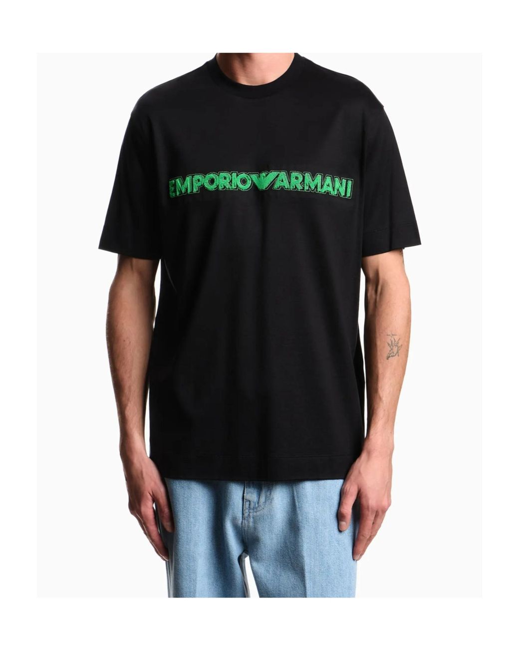 Emporio Armani Black Crewneck Short-Sleeved T-Shirt for men