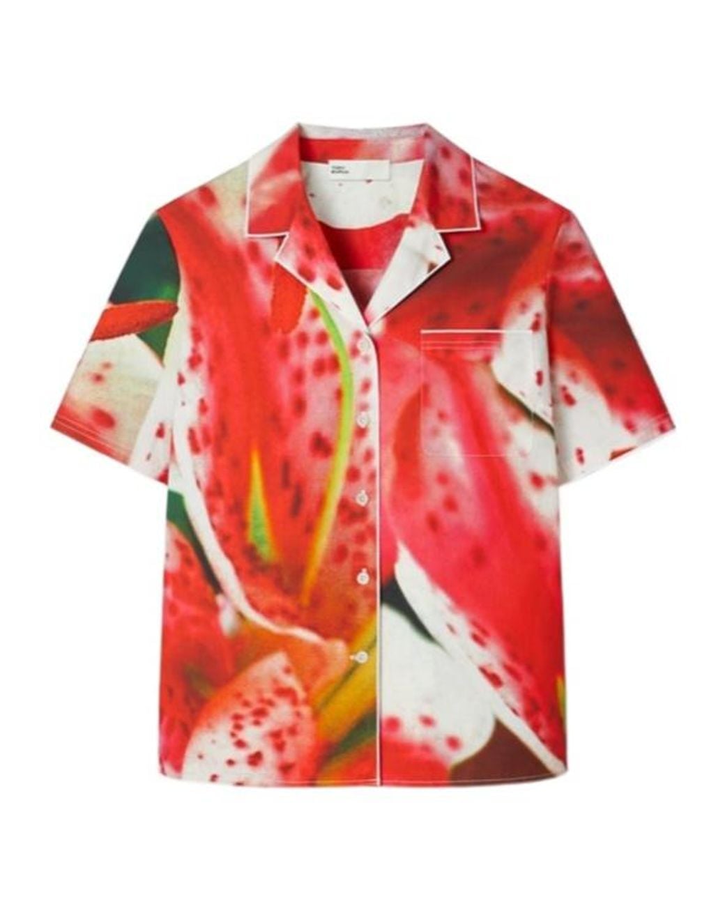 Tory Burch Red Floral-Print Shirt
