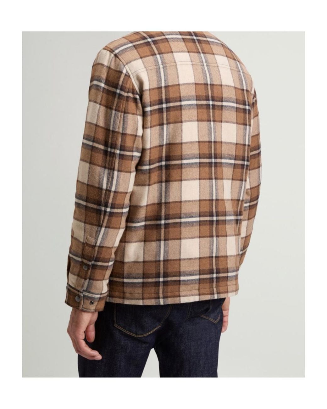 Woolrich Brown Checked Overshirt Jacket for men