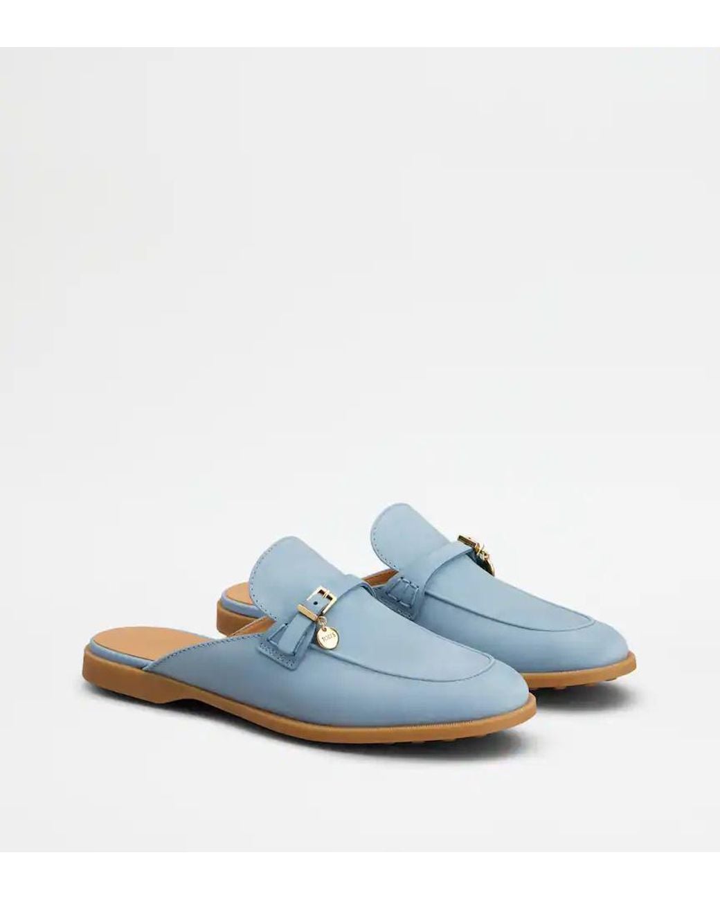 Tod's Blue Leather Mules