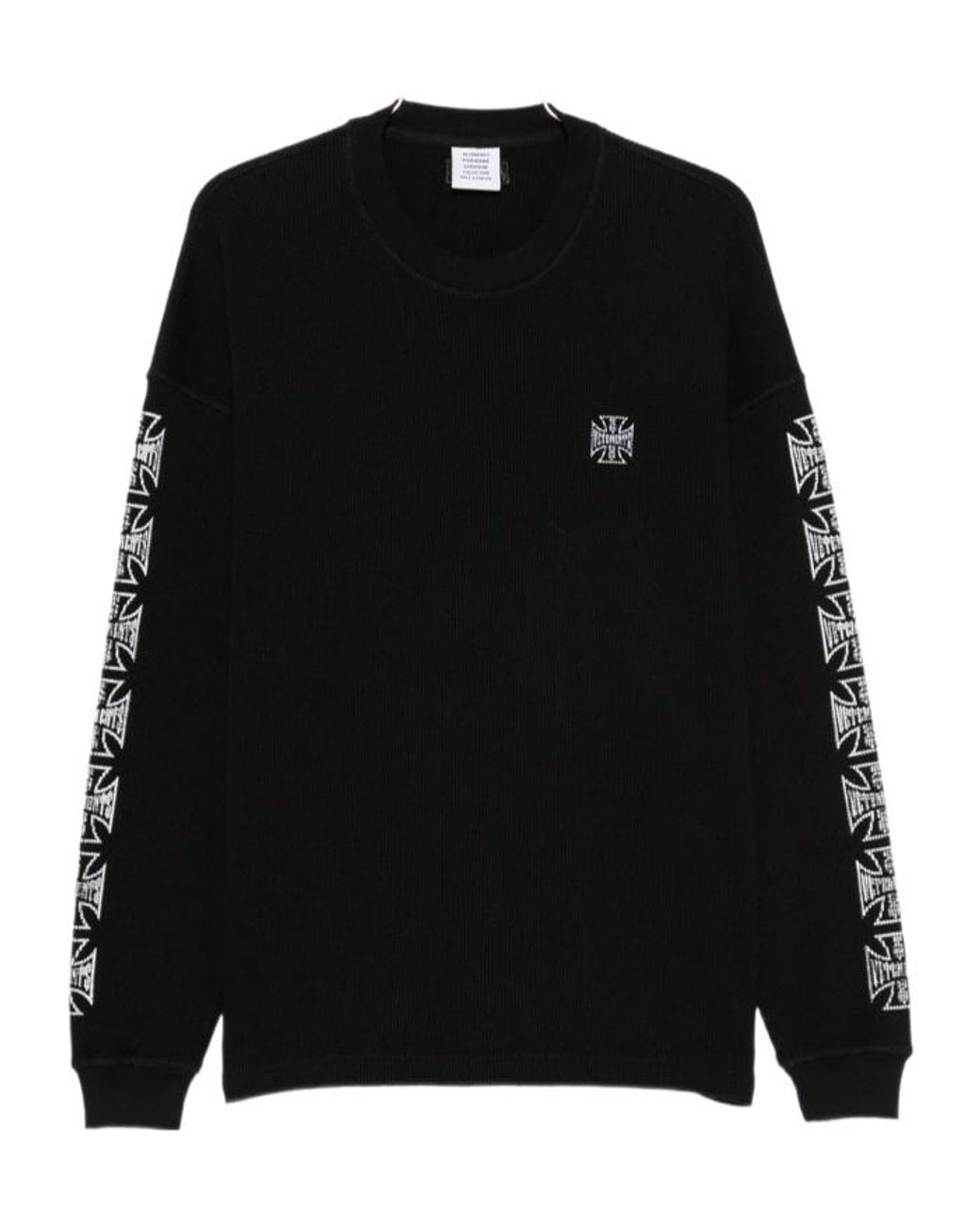 Vetements Black Logo Tape Sweatshirt for men