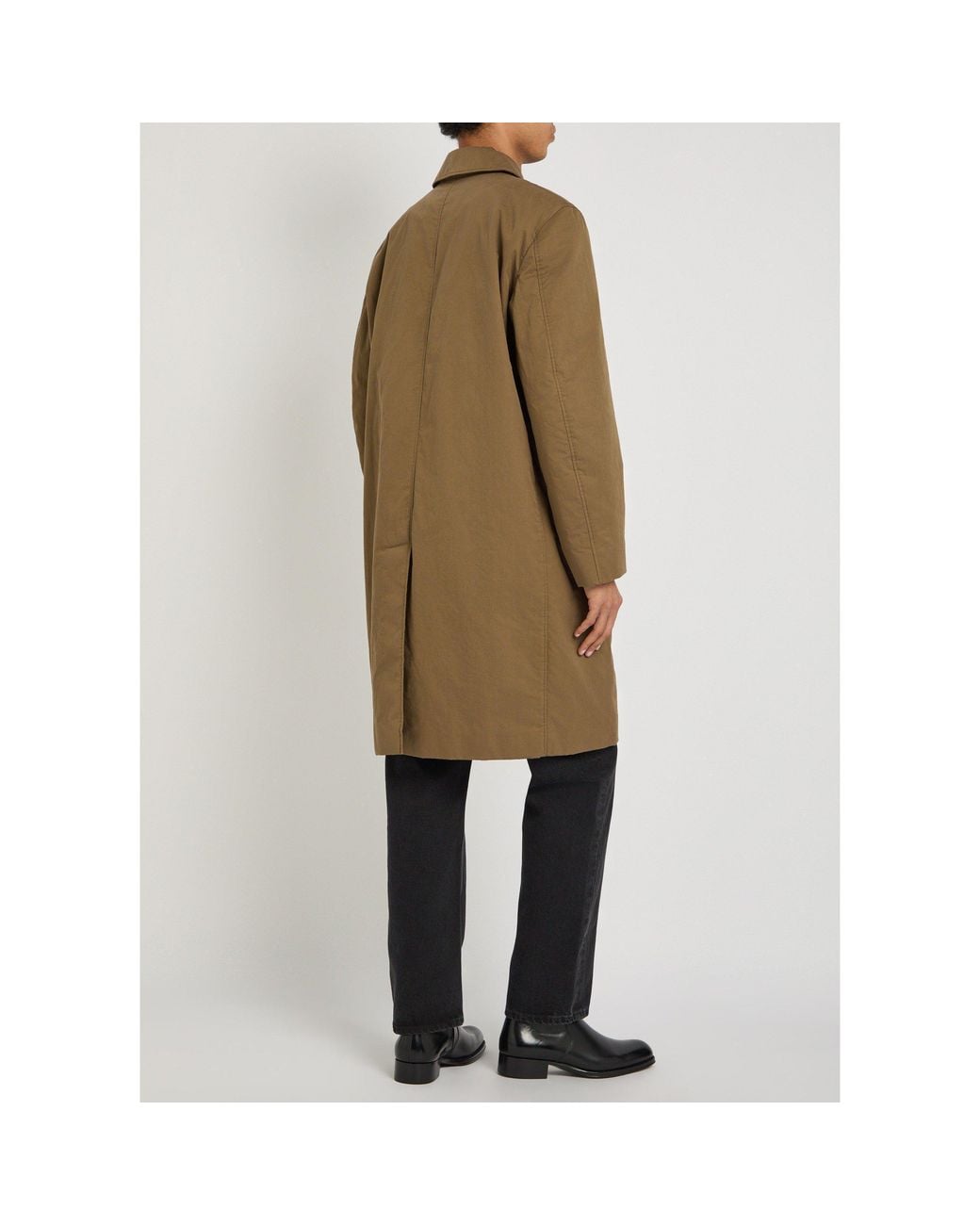 Saint Laurent Green Notched Collar Medium-Length Windbreaker for men