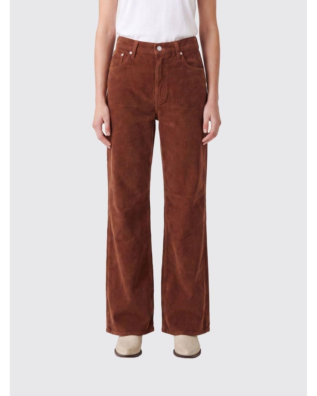 Haikure Brown Korea Velvet Pier Condury Trousers