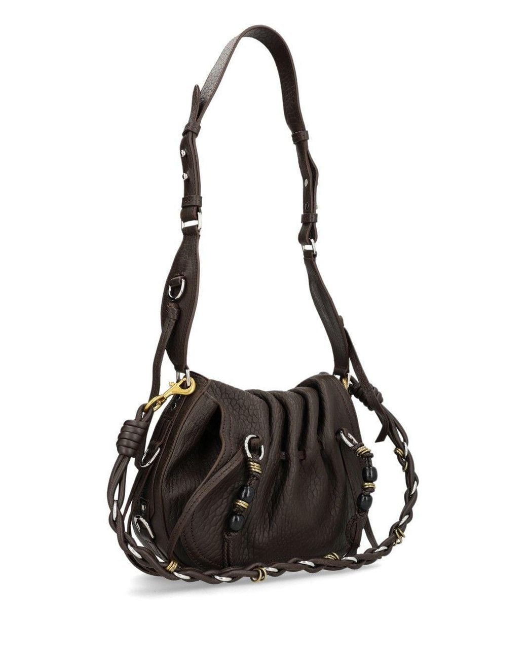 Isabel Marant Black Bolton Drawstring Shoulder Bag