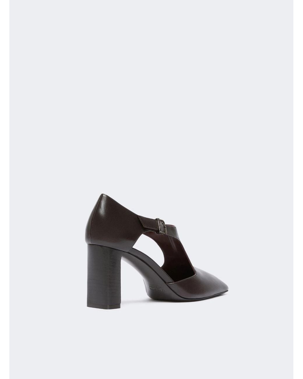 Max Mara Brown Nappa Leather Cut-Out Brogues