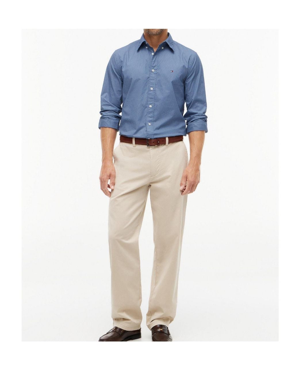 Tommy Hilfiger Blue Long-Sleeved Shirt With Fine Textured Patterns for men
