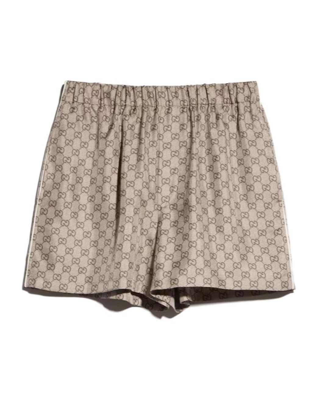 Gucci Natural Printed Twill Shorts