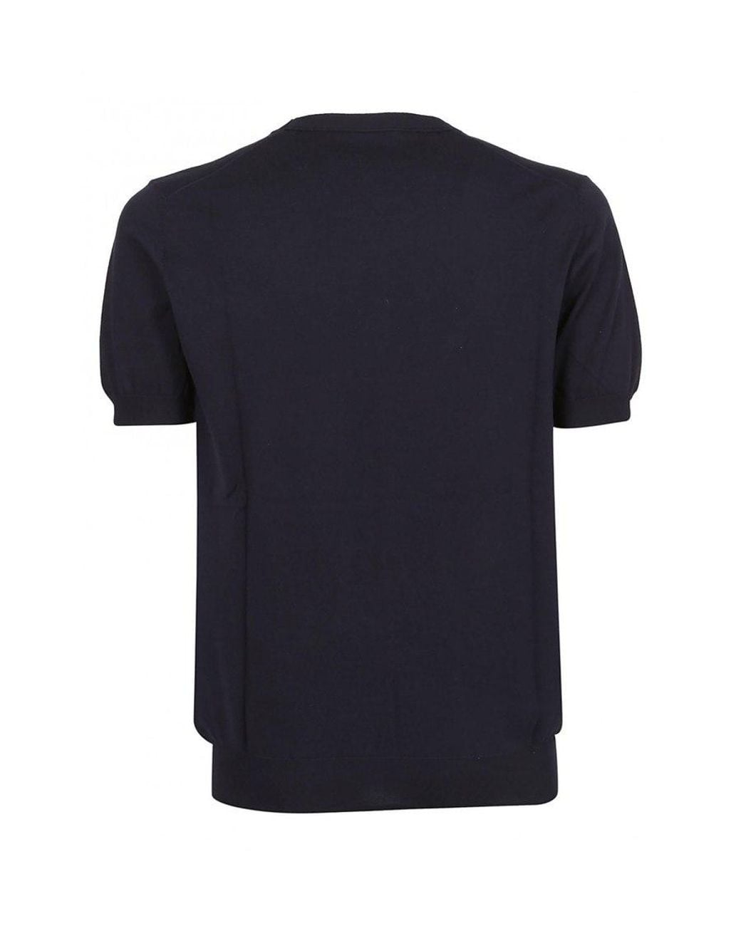 Paolo Pecora Blue Ribbed Trim Knitted Top for men