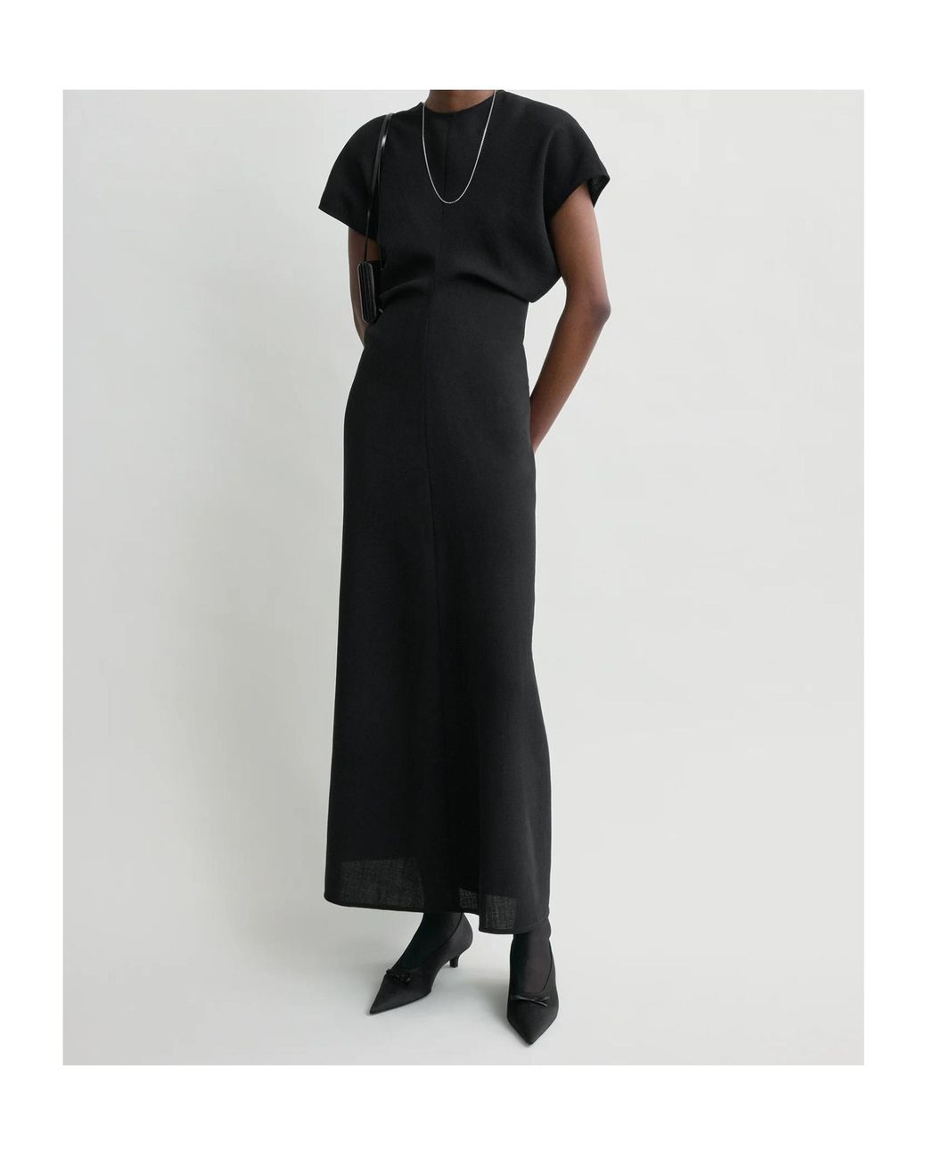 Totême  Black Short-sleeve Midi Dress