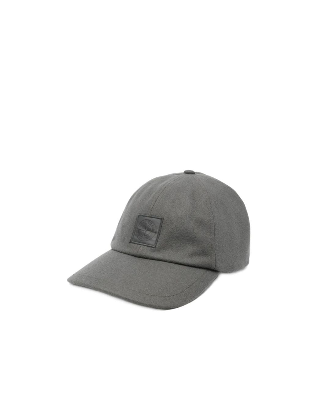Stone Island Gray Logo-Plaque Cap Hat for men