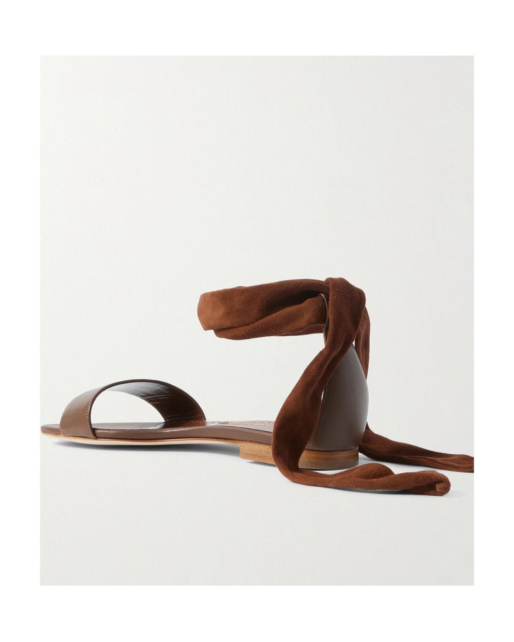 Manolo Blahnik Brown Strap-On Sandals