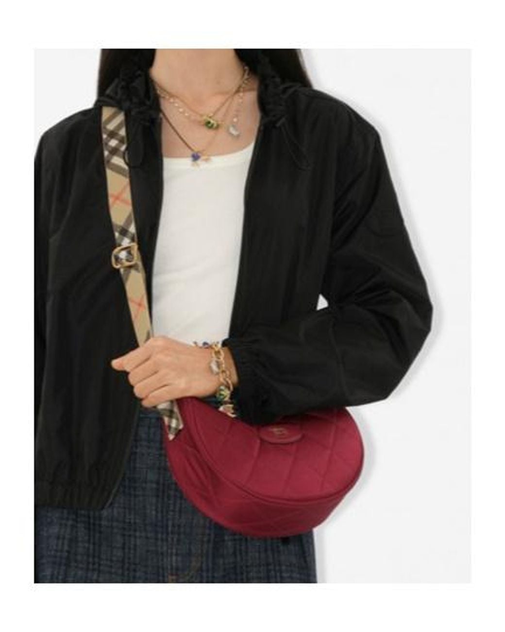 Burberry Red Horseshoe Quilted Crossbody Bag