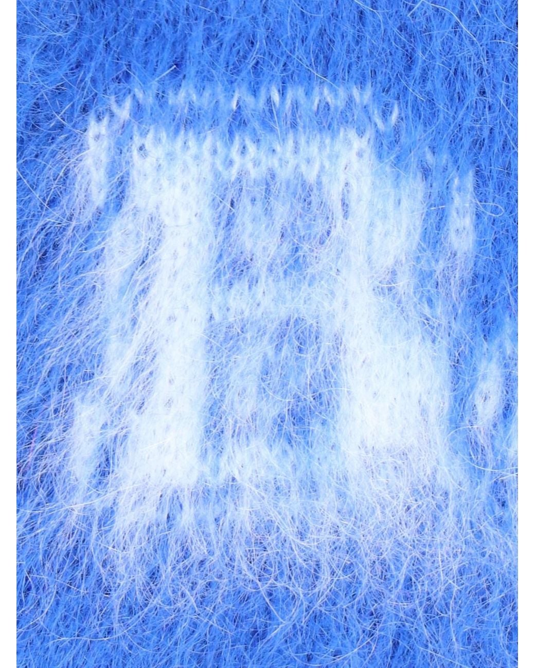 Balmain Blue Logo Jacquard Crewneck Knitted Jumper