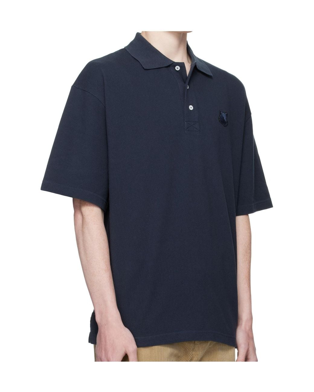 Maison Kitsuné Blue Maison Kitsuné Fox Patch Relaxed Polo Shirt for men