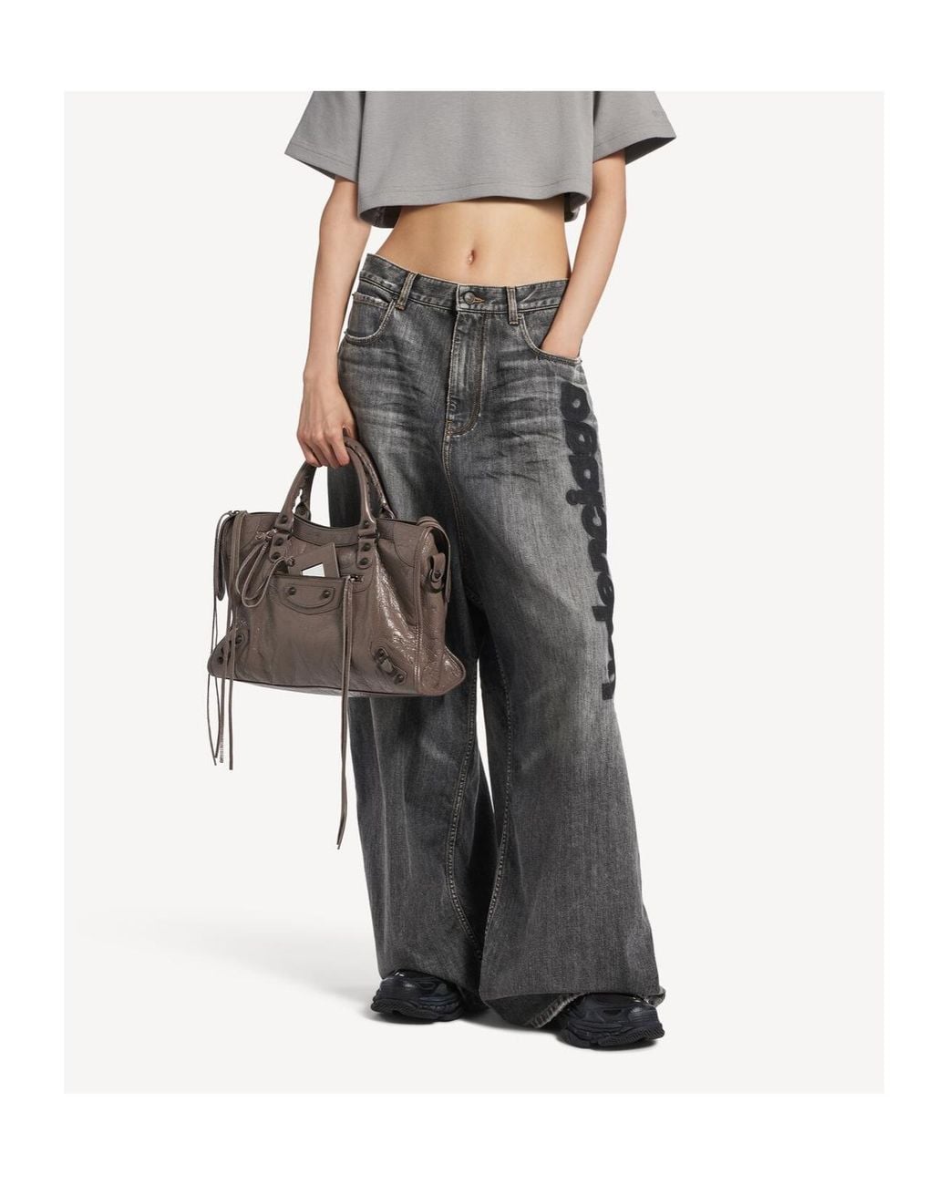 Balenciaga Gray Baggy Crotch Jeans