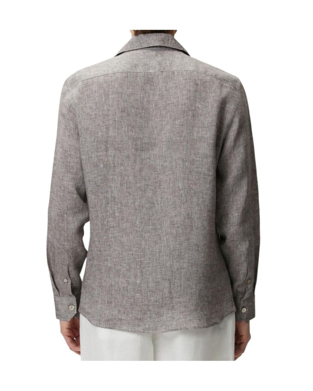 Brunello Cucinelli Gray Mélange-Effect Button-Up Shirt for men